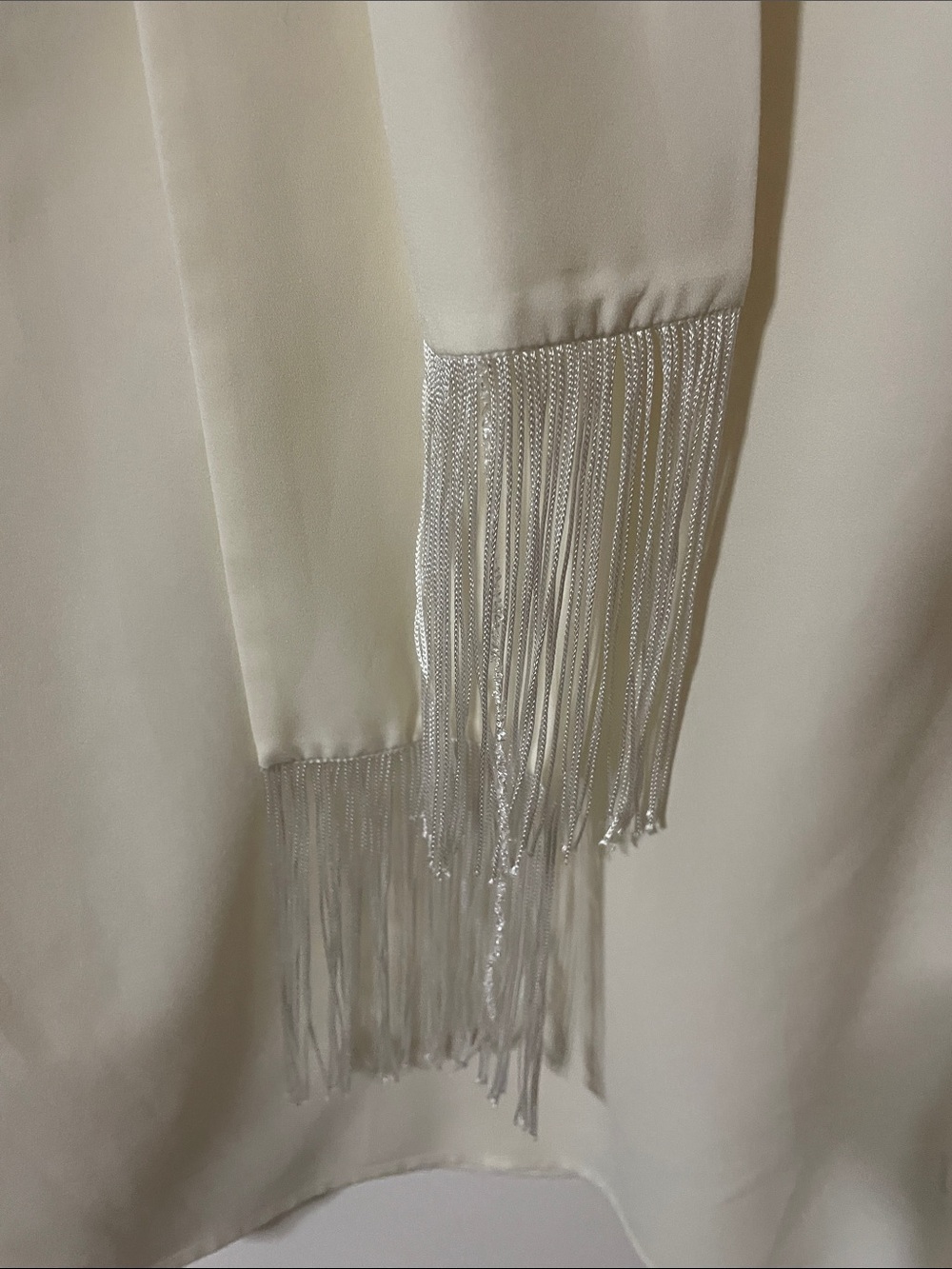 Pink Tartan Cream Blouse With Tie Size Large - Picture 4 of 5